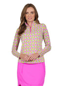 Chantal Print Long Sleeve Mock Neck Top – 10540